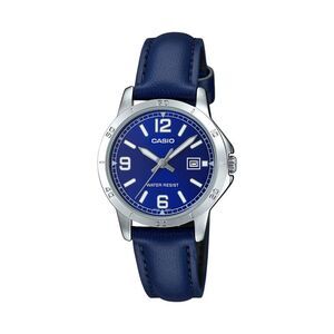 Casio Women’s Blue Dial Analog Watch with Blue Leather Strap - LTP-V004L-2B